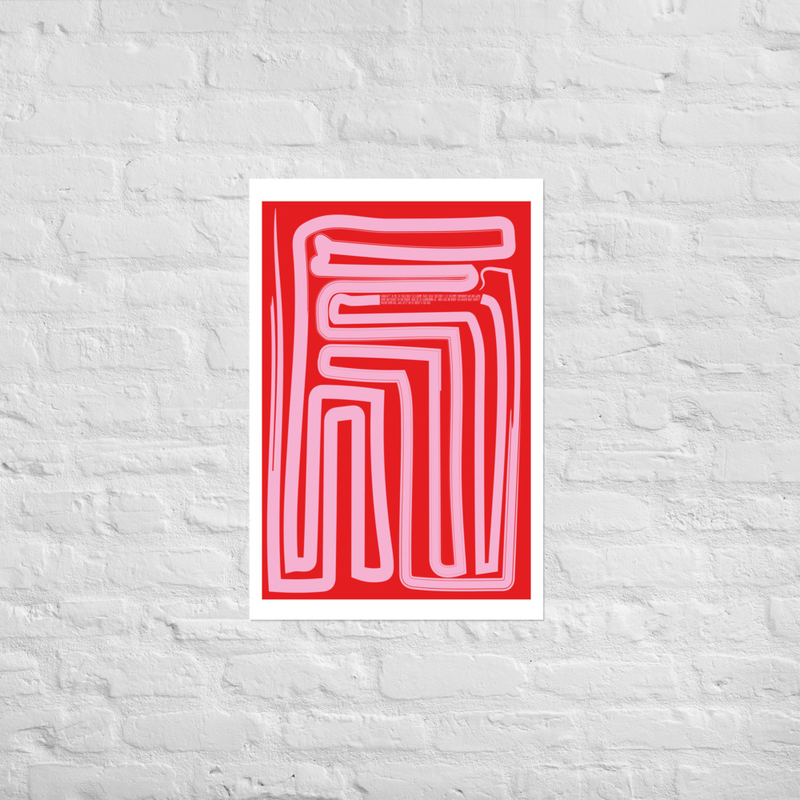 Poster „Verkackt? Passt doch trotzdem." – Kunstdruck Rot Pink | Statement Poster | Wandbild Motivation